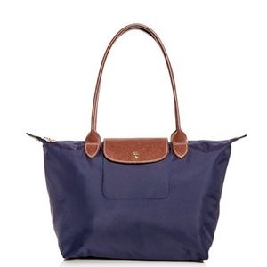 Navy small longchamp bag